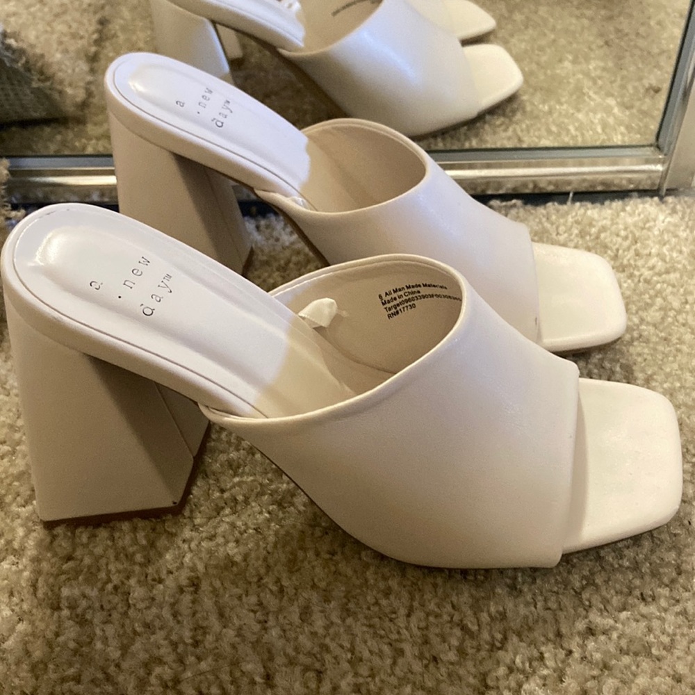 White Mules size 6